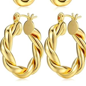 Gold hoops NWT